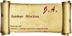 Junker Alvina névjegykártya